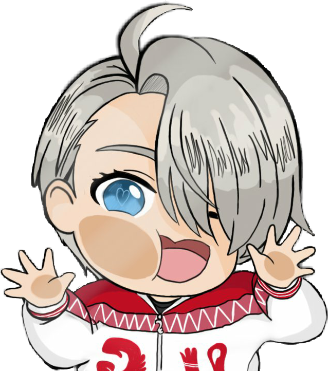 #kawaii #cute #yurionice #victornikiforov #chibi - Victor Yuri On Ice Clipart (638x722), Png Download