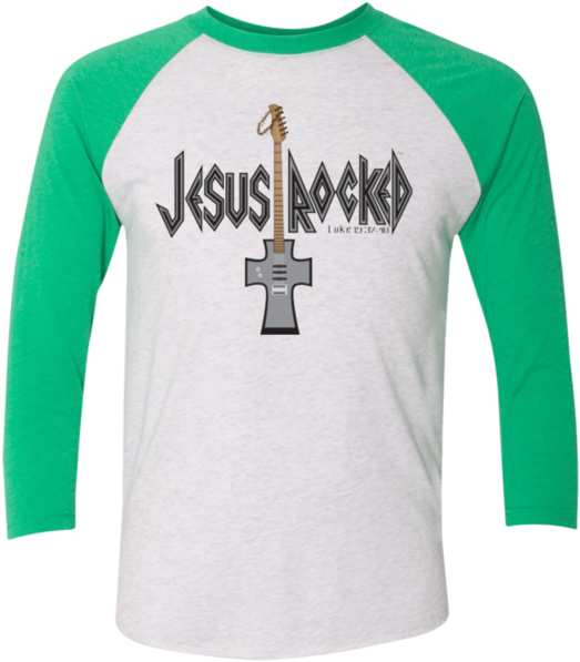 Jesus Rocked Guys/gals 3/4 Sleeve Soft Raglan Baseball - Sleeve Clipart (600x600), Png Download