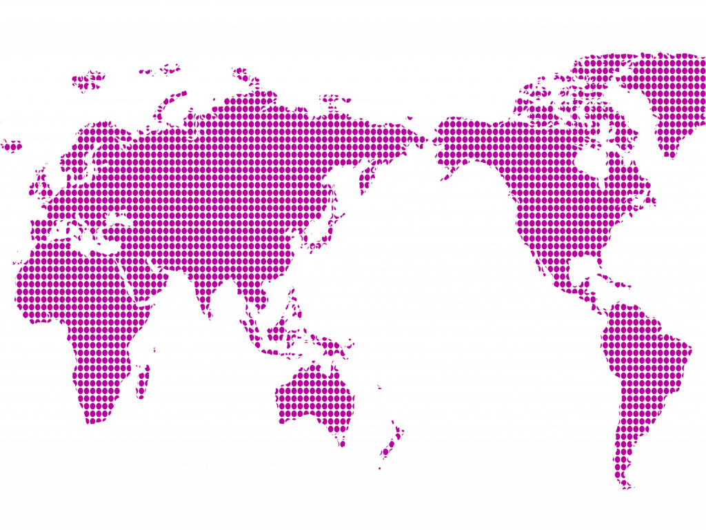 Download Purple World Map - World Map Australia Centre Clipart (1024x768), Png Download