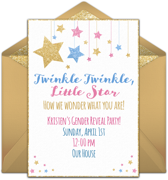 Twinkling Stars Online Invitation - Birthday Clipart (650x650), Png Download