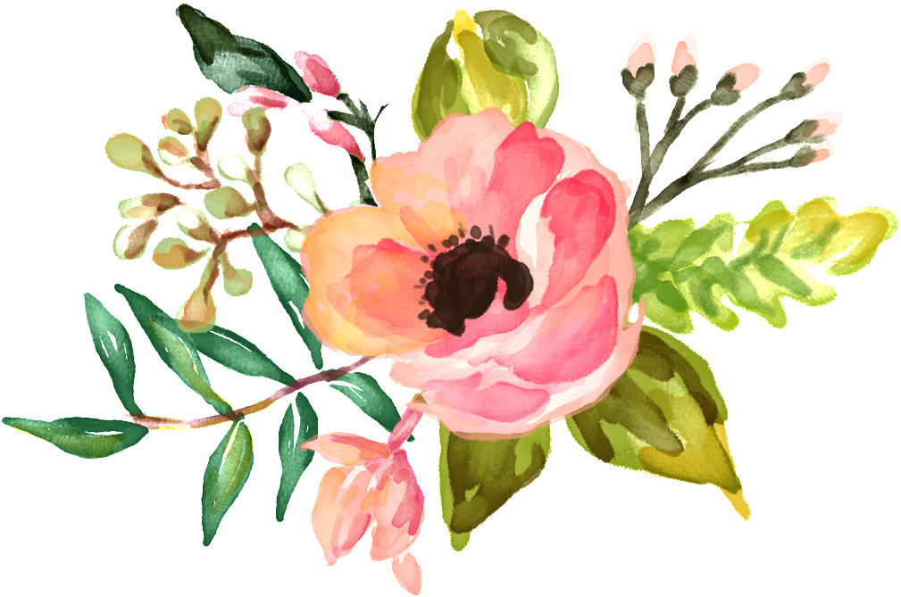 Delicate Watercolor Bouquet Png - Watercolor Computer Backgrounds Flower Clipart (1009x669), Png Download