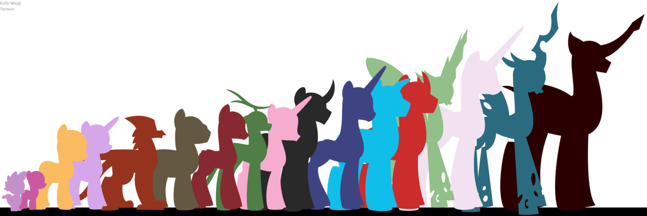 Anguirus, Applejack, Artist - Mlp Base Line Up Clipart (1280x427), Png Download