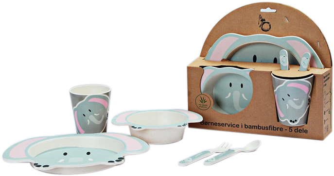 View Larger Image Kids Dinnerware - Bamboo Dinner Set Baby Clipart (750x417), Png Download