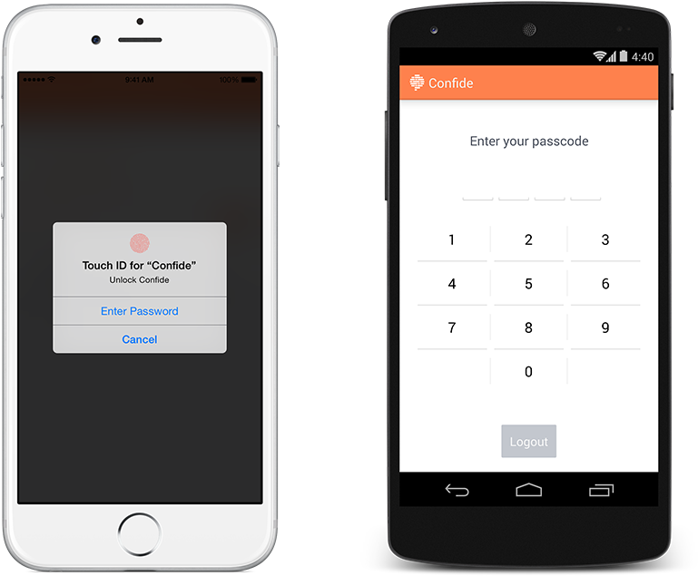 Use Touch Id Or Enter Your Passcode To Unlock Confide - Iphone Clipart (856x750), Png Download