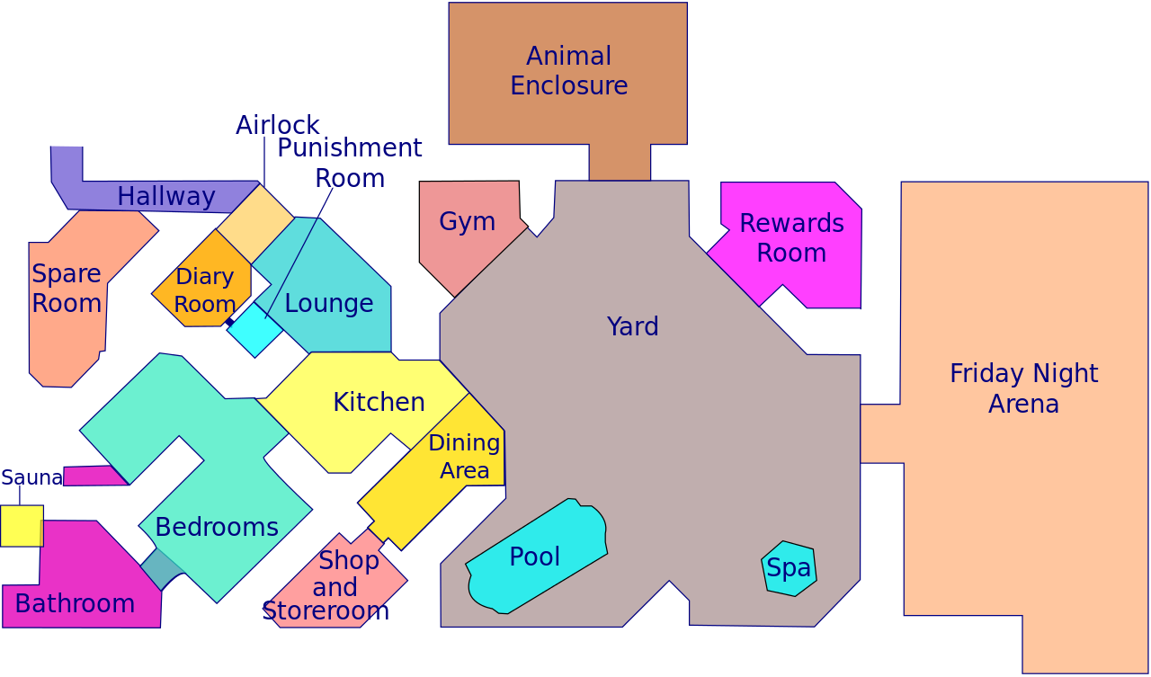 File - Bb06-houseplan - Svg - Big Brother Australia 2005 House Clipart (1280x753), Png Download