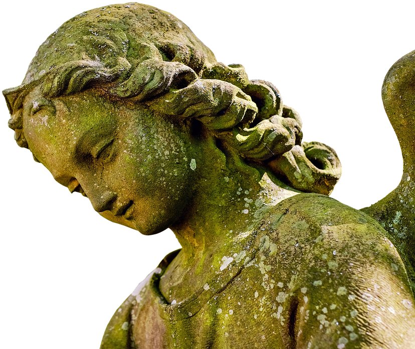 Angel Face Statue Figure Sculpture Tombstone Clipart (844x720), Png Download