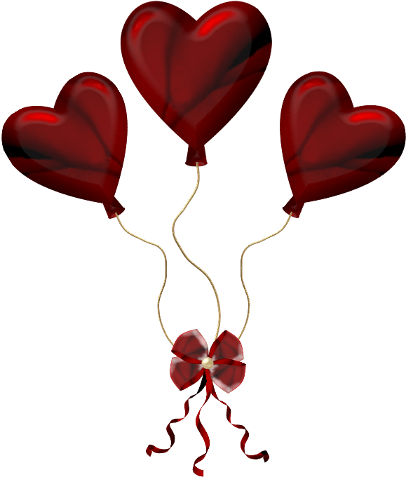 Three Heart Balloons - Three Heart Clipart (613x679), Png Download