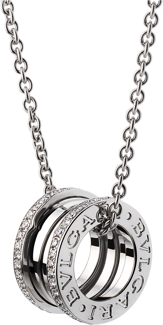 Zero1 Necklace With 18 Kt White Gold Chain And 18 Kt - Bulgari B Zero Necklace Silver Clipart (1800x1405), Png Download