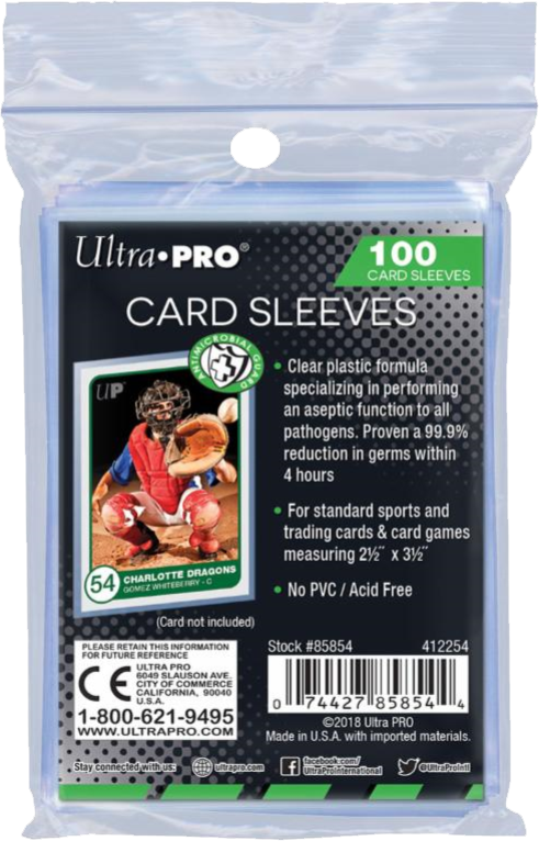 Ultra Pro Soft Card Antimicrobial Sleeves 100 Ct Bags/100 - Mosquito Clipart (491x766), Png Download