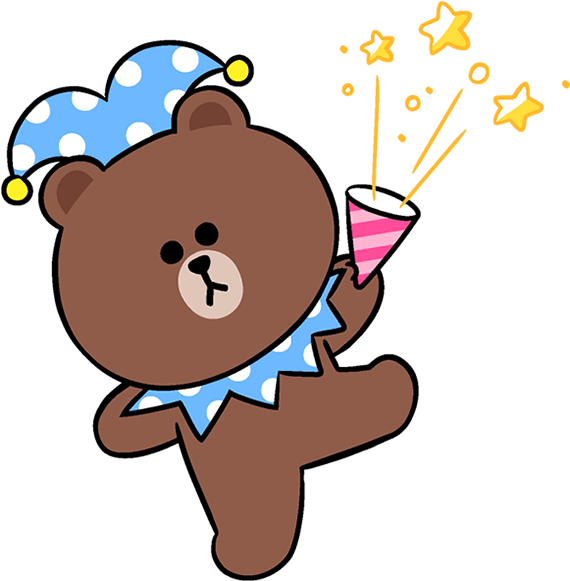 #linefriends #brown #party #freetoedit Clipart (589x600), Png Download