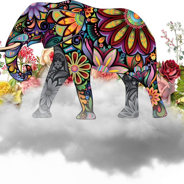 Elefante Mandala Png - Painted Festival Indian Elephants Clipart (600x600), Png Download
