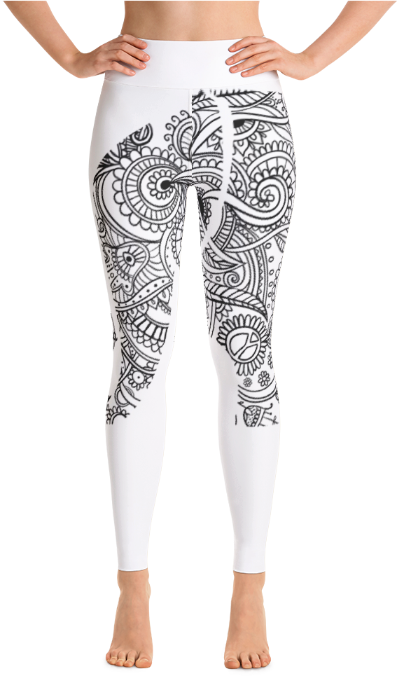 "elephant Mandala" Yoga Leggings Infinite Ahimsa - Leggings Clipart (1000x1000), Png Download
