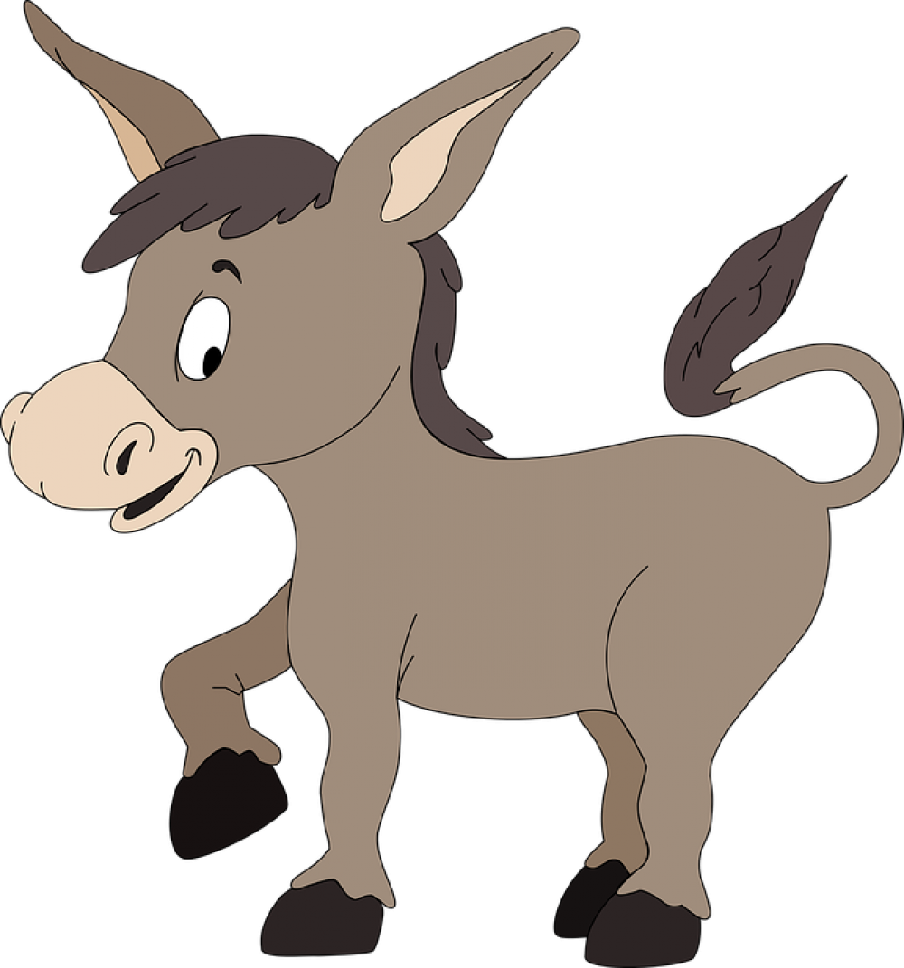 Asini In Gara A Santa Barbara Pluspng - Donkey Clipart Free Transparent Png (1000x1071), Png Download