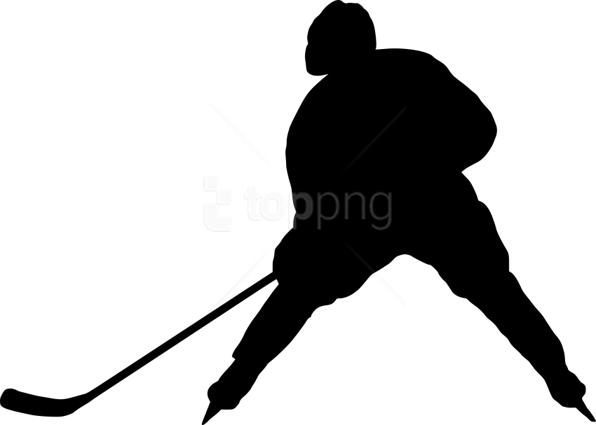 Free Png Hockey Silhouette Png - Hockey Player Silhouette Png Clipart (850x607), Png Download