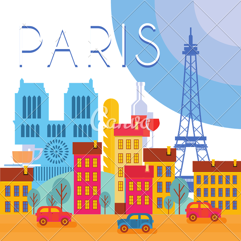 Skyline Clipart Cartoon - Illustration - Png Download (800x800), Png Download