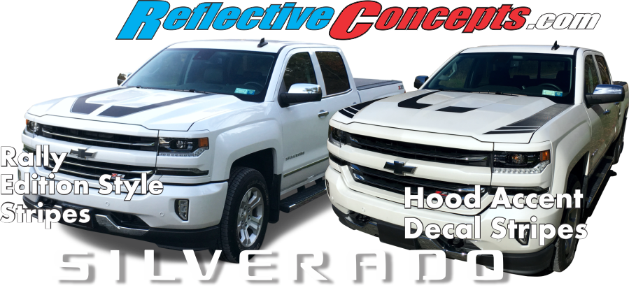 2016 2017 2018 Silverado Graphic Hood Stripes - 2018 Silverado Hood Stripes Clipart (899x412), Png Download