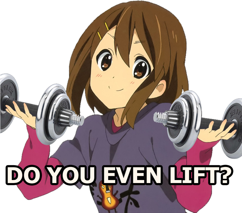 Yui Hirasawa Anime Cute Moe K On K On Do You Even Lift - Anime Do You Even Lift Clipart (799x762), Png Download