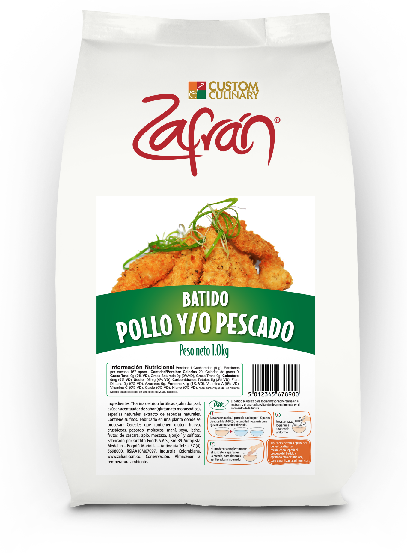 Batido Pollo Y/o Pescado Bolsa Stan Up 1 Kg - Adobo Clipart (1417x1890), Png Download