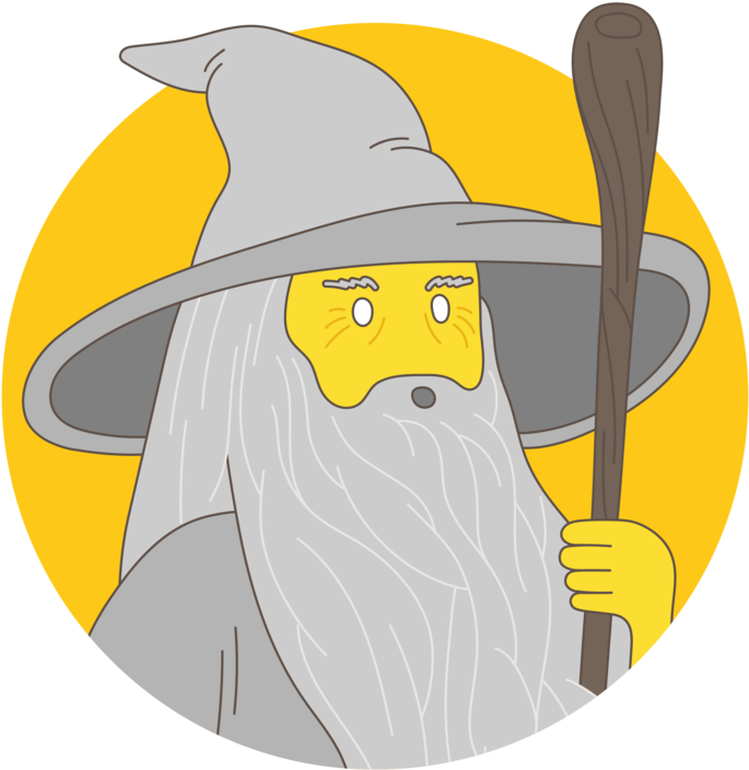 Gandalf The Gray - Cartoon Clipart (800x800), Png Download