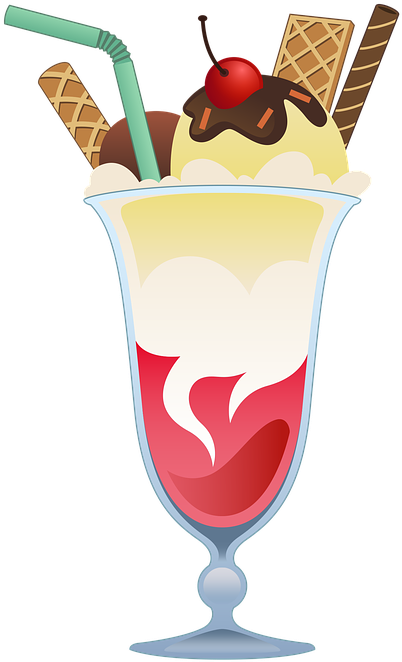 Ice Cream Cup Summer Glass Wafer Sweet Dessert - Dessert Clipart - Png Download (467x720), Png Download