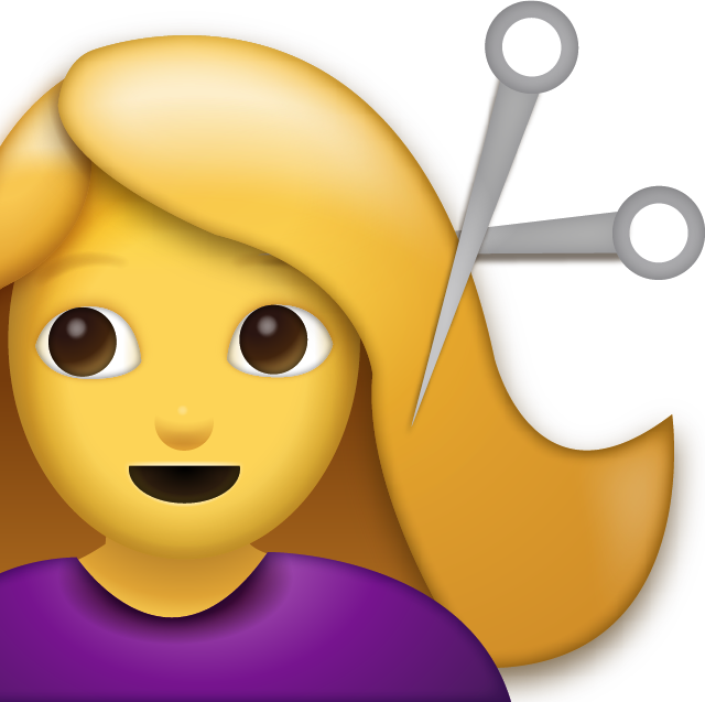 Hair Cut Emoji Png - Woman Getting Haircut Emoji Clipart (640x637), Png Download