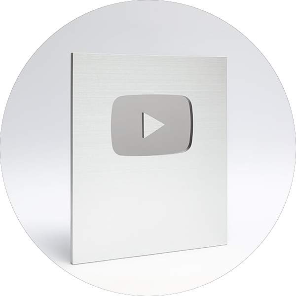 Silver Play Button - Circle Clipart (600x600), Png Download