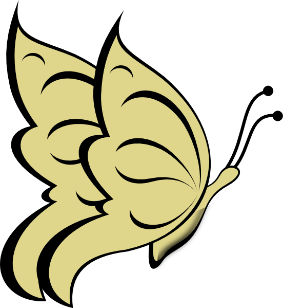 Pure Gold Butterfly Clip Art - Butterfly Clip Art - Png Download (552x599), Png Download