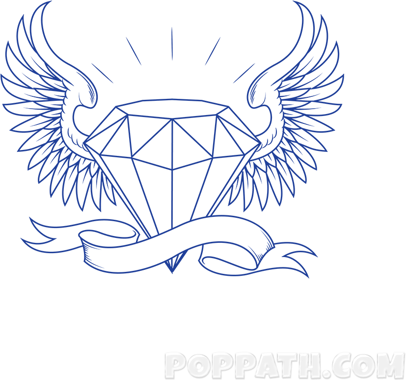 Drawn Diamond Art - Drawing Clipart (1000x1000), Png Download