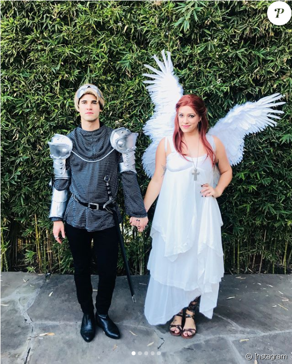 Darren Criss Et Sa Compagne Mia Swier, Ici Lors D'halloween - Darren Criss Girlfriend 2018 Clipart (950x746), Png Download