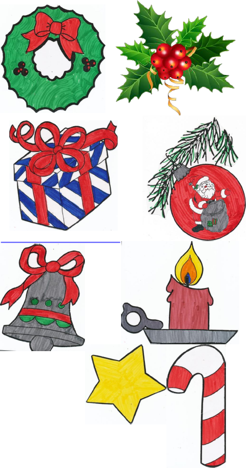 My Two Drew The Remaining Symbols Out Of The Paper - 5 Symbols Of Christmas Clipart (504x957), Png Download