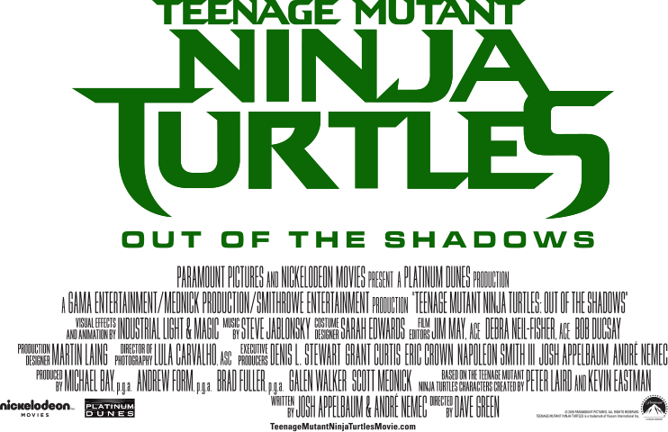 Tmnt 2 Logo Png Vector Free Library - Nickelodeon Movies Ninja Turtles Clipart (742x480), Png Download