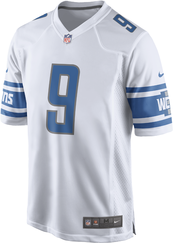 Nike Nfl Detroit Lions Game Men's Football Jersey Size - Detroit Lions Away Jersey Clipart (1000x1000), Png Download