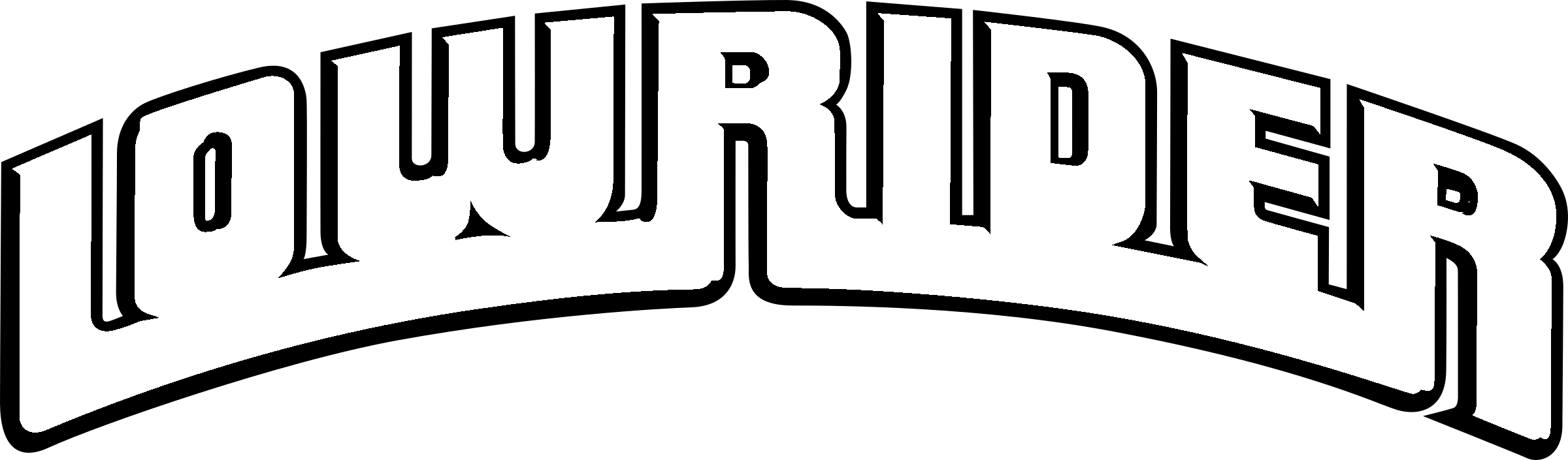 Lowrider Logo Black And White Clipart (2400x705), Png Download