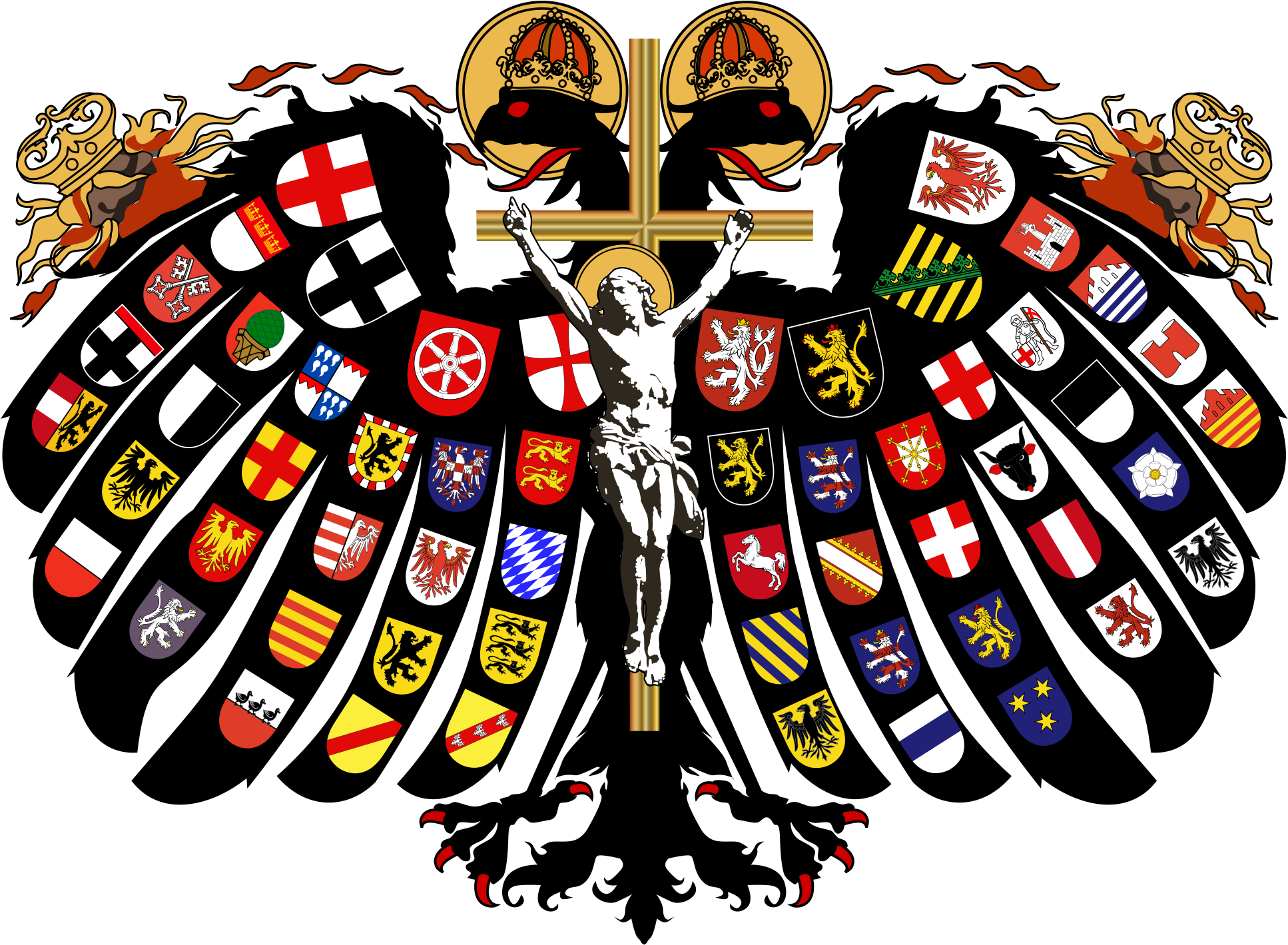 The Quaternion Eagle Of The Holy Roman Empire C - Holy Roman Empire Coat Of Arms Png Clipart (2000x1467), Png Download