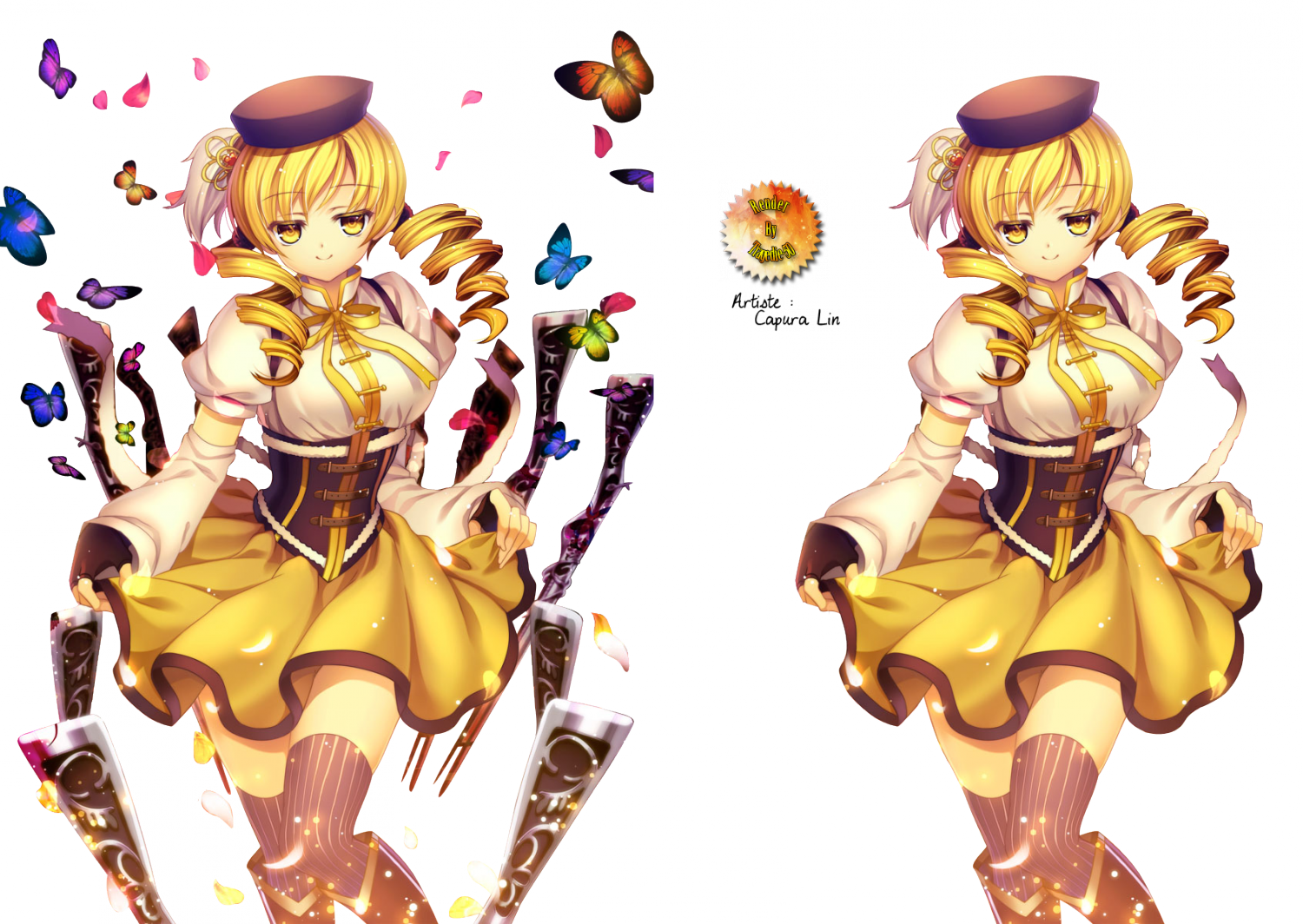 Tomoe Mami [2] - Illustration Clipart (1500x1064), Png Download