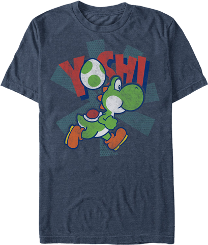 T-shirt - Yoshi - Egg - Blue Heather - Front - Yoshi T Shirt Clipart (640x480), Png Download