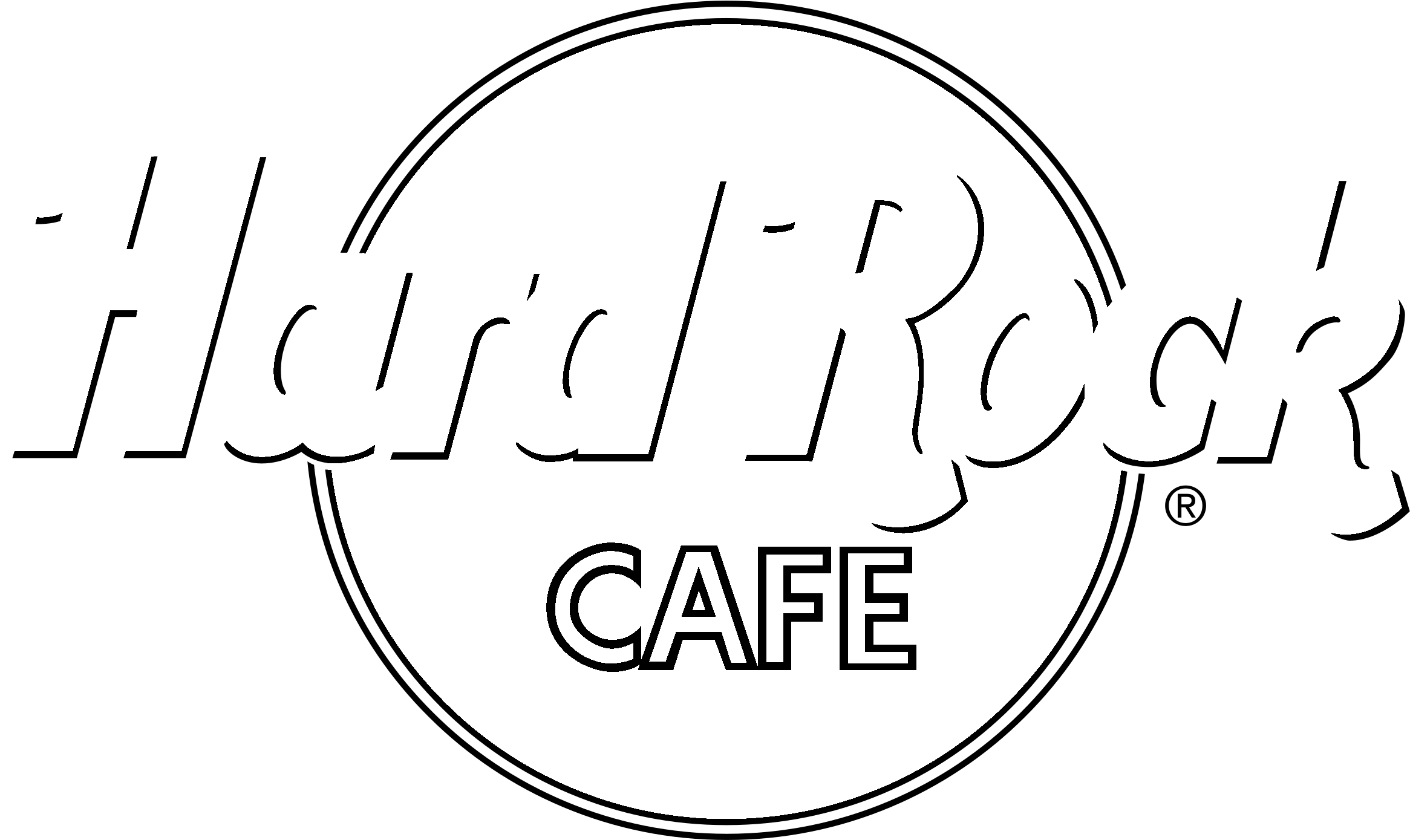 Hard Rock Cafe Logo Black And White - Hard Rock Cafe Clipart (2400x2400), Png Download