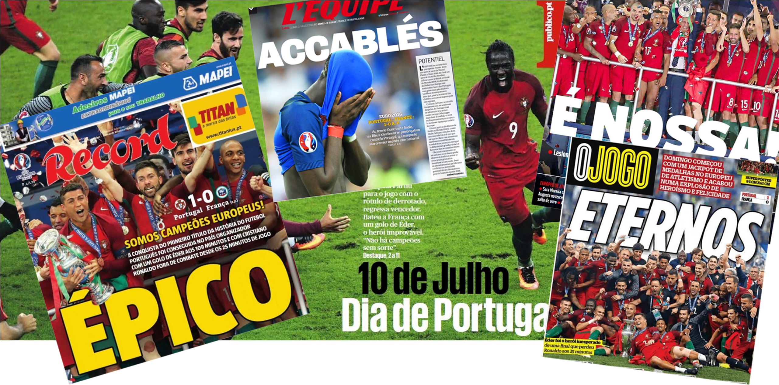 'epico ' Portuguese And French Papers React To Ronaldo's Clipart (2560x1440), Png Download