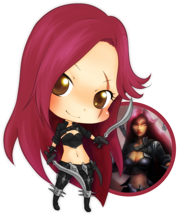 Katarina League Of Legends - Gif Lol Chibi Png Clipart (600x738), Png Download