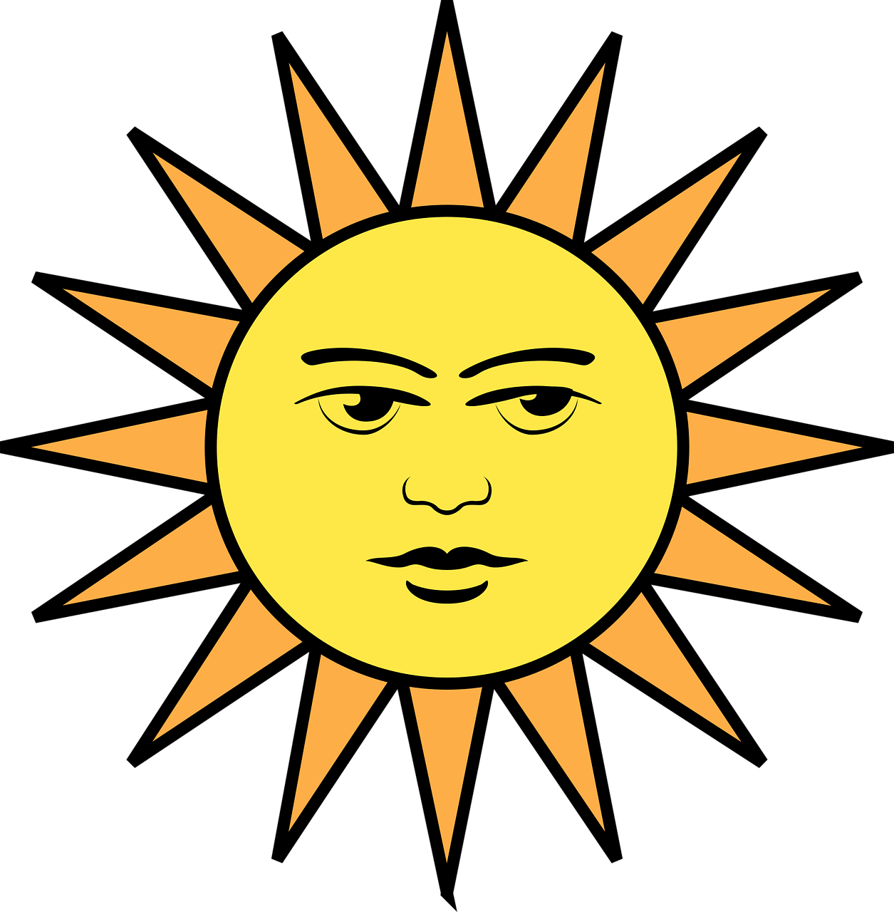 Burning Face Sun Symbol Png Image - Draw A Sun Step By Step Clipart (1255x1280), Png Download