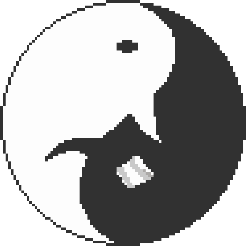 Tag - Punpun - Pixel Art Ying Yang Clipart (900x900), Png Download