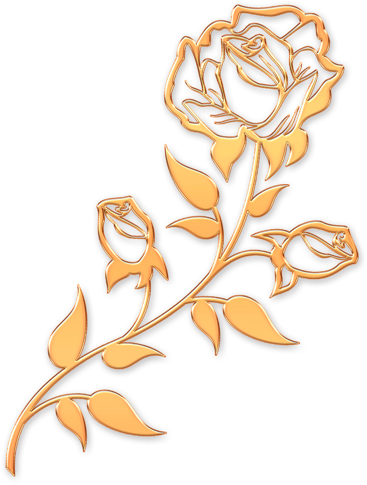 15 Años - Bodas - Rosa Dorada Dibujo Clipart (1209x1600), Png Download