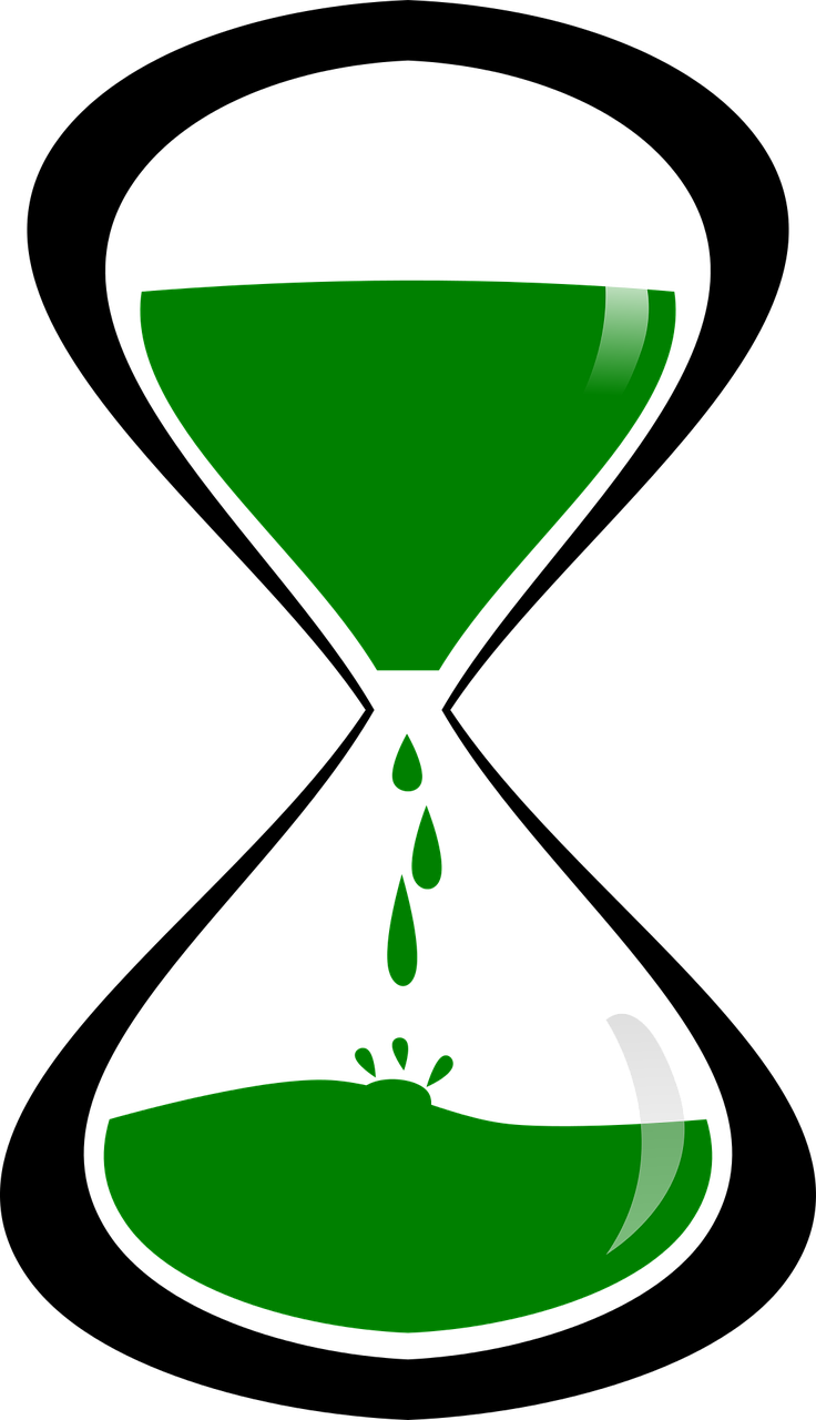 Sand Clock Green Png Clipart (736x1280), Png Download