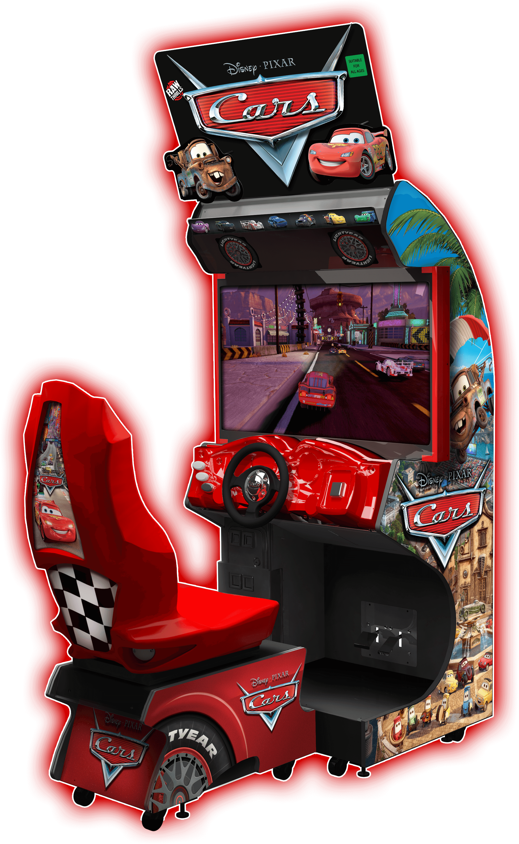 Disney Pixar Cars - Cars 2 Arcade Raw Thrills Clipart (2292x3588), Png Download