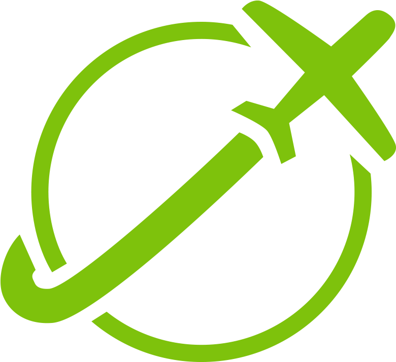 Airplane And Earth Logo Black Clipart (800x800), Png Download