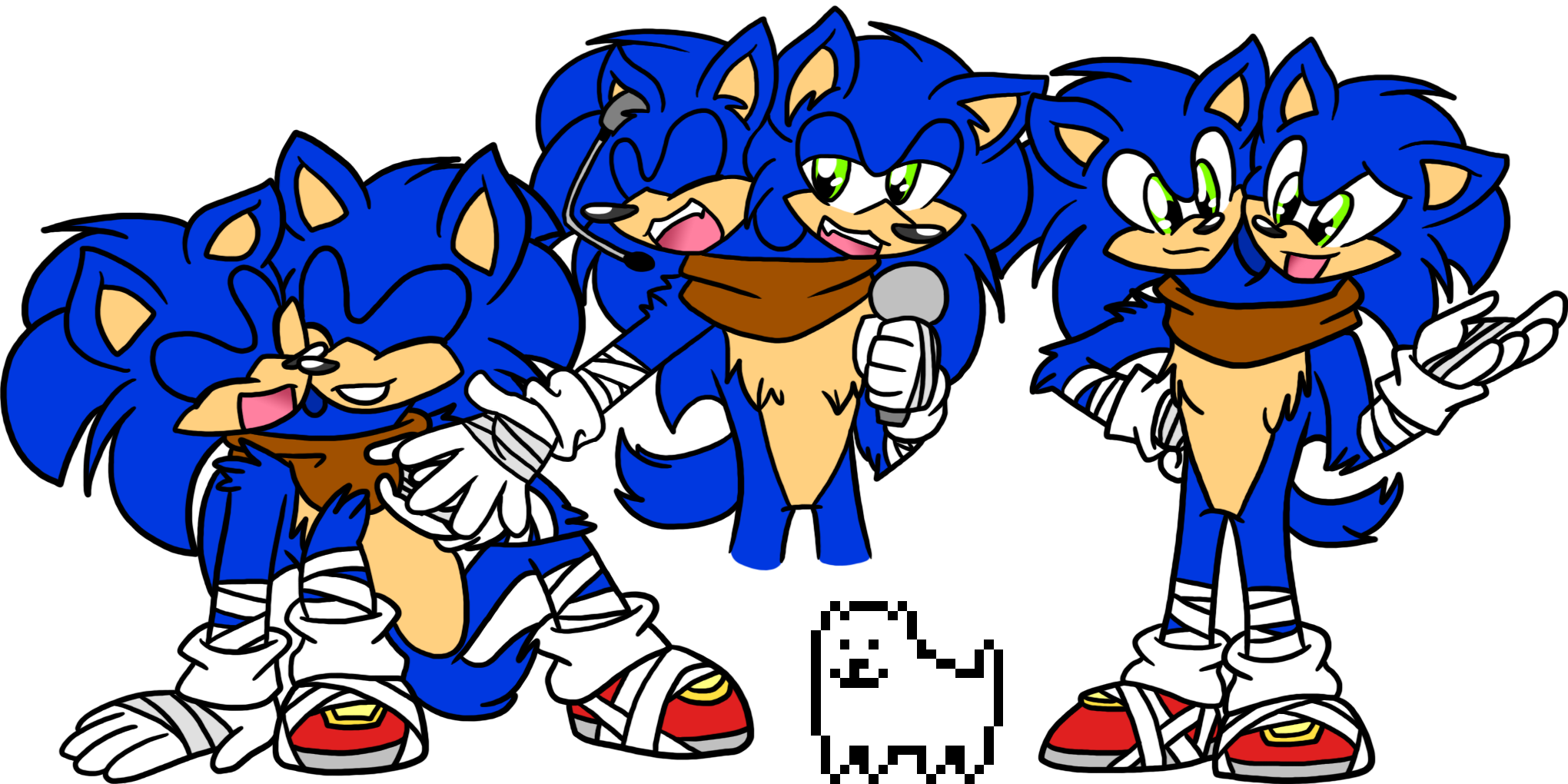 Sonic Boom Doodles - Sonic Undertale Clipart (2040x1020), Png Download