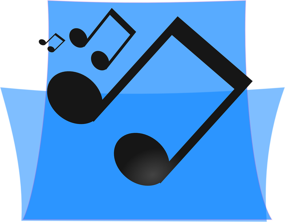 Music Blue Folder Multimedia Media Sound - Music Clip Art - Png Download (926x720), Png Download