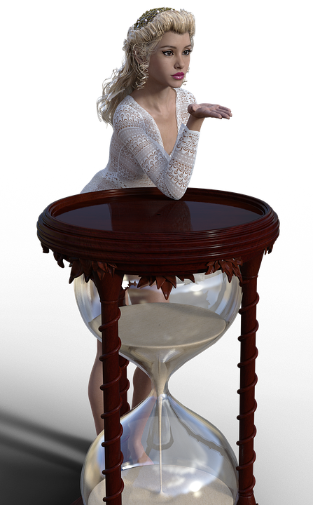 Girl, Hourglass, Timepiece, Flow Of Time, Woman, Time - Mulher Dentro Da Ampulheta Png Clipart (447x720), Png Download