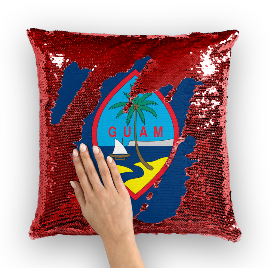 Guam Flag Pillow ﻿sequin Cushion Cover - Nic Cage Sequin Pillow Clipart (900x900), Png Download