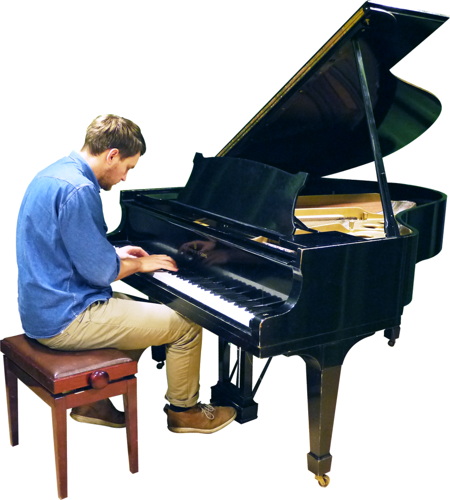 Playing Grand Piano - Person Playing Piano Png Clipart (920x1024), Png Download